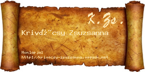 Krivácsy Zsuzsanna névjegykártya