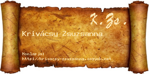 Krivácsy Zsuzsanna névjegykártya
