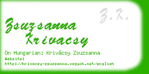 zsuzsanna krivacsy business card