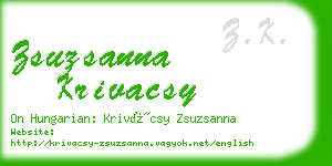 zsuzsanna krivacsy business card